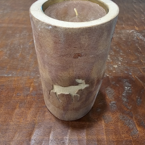 Hand Carved Rustic Moose Candle - Picture 7 of 8